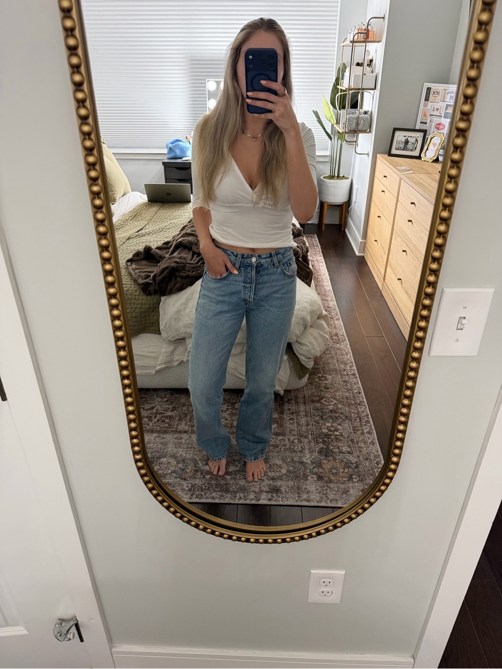 Zara Light Wash Straight Leg Jeans